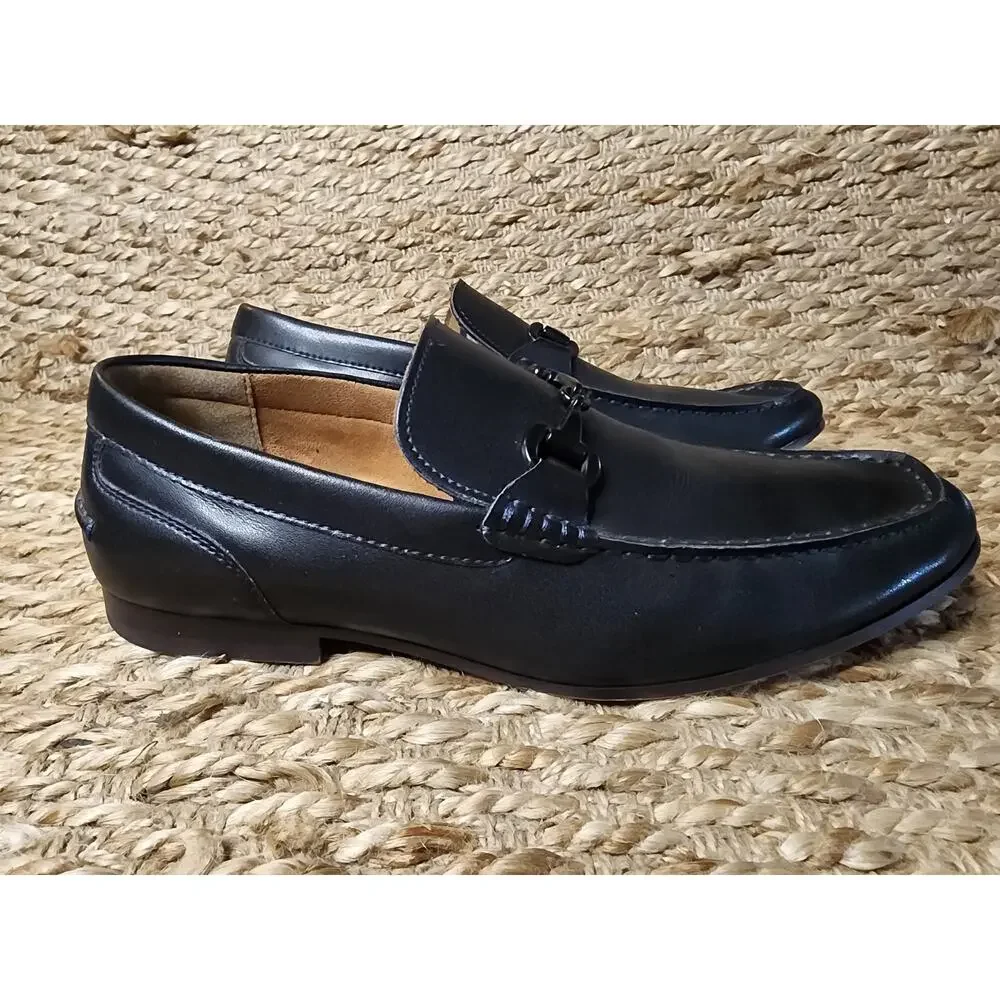 Kenneth Cole Collin Bit Loafer Dress Shoes Size 9.5 Black Leather New York
